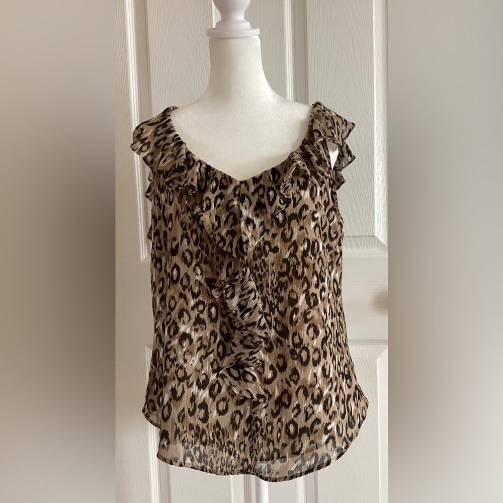 Liz Claiborne Sleeveless Ruffle Blouse Size 12